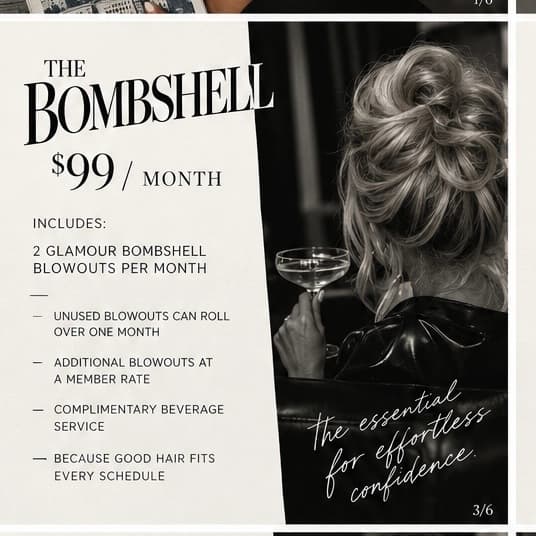 The Bombshell at Eleven Sixteen Hair & Makeup studio in El Paso, TX